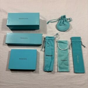 Huge Lot of Authentic Tiffany & Co. Jewelry Boxes and Dust Pouches